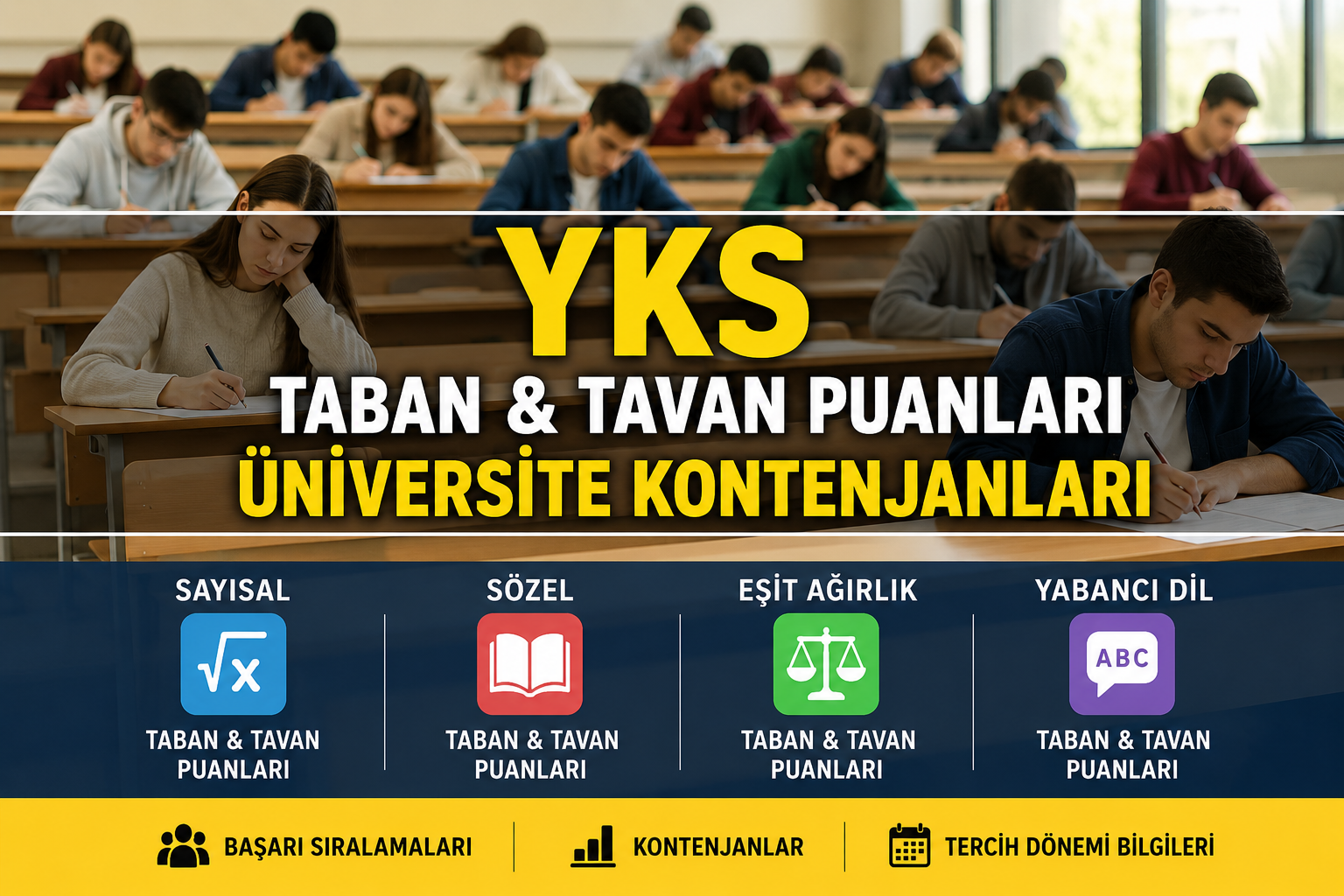YKS Taban ve Tavan Puanları, Başarı Sıralamaları ve Kontenjanlar: Sayısal, Sözel, Eşit Ağırlık ve Dil Bölümleri İçin Son Durum