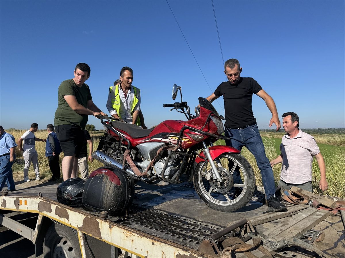 Edirne’de su kanalına devrilen motosikletin sürücüsü hayatını kaybetti