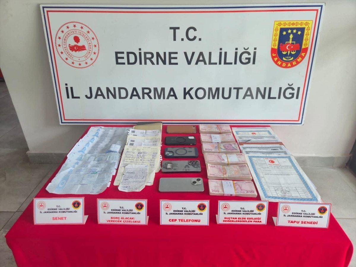 Edirne’de tefecilik operasyonunda 6 zanlı yakalandı