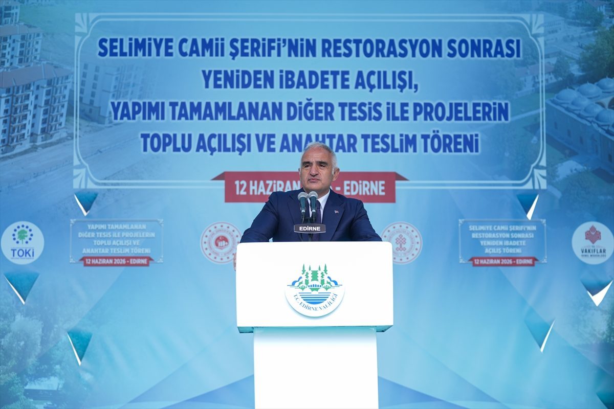 Kültür ve Turizm Bakanı Ersoy, Edirne’de toplu açılış töreninde konuştu: