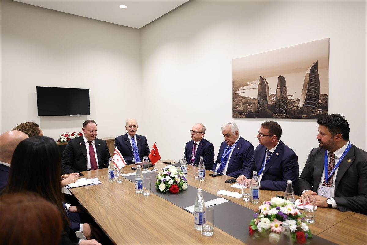 TBMM Başkanı Kurtulmuş, Bakü’de KKTC Cumhuriyet Meclisi Başkanı Öztürkler ile görüştü: