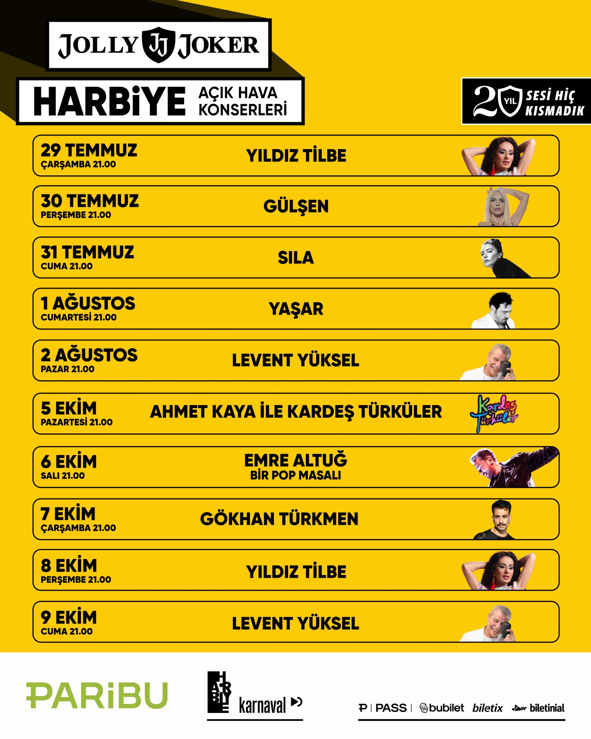 Harbiye Açıkhava Sahnesi’nde Jolly Joker imzasıyla yıldızlar geçidi