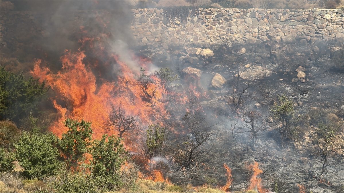 GÜNCELLEME – Bodrum’da makilik alanda çıkan yangına müdahale ediliyor