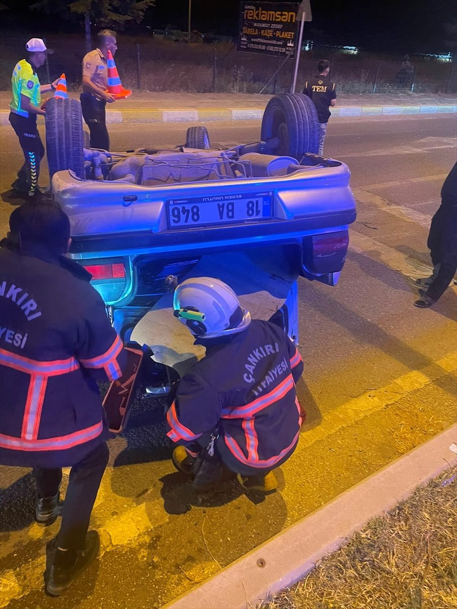 Çankırı’da takla atan otomobildeki 5 kişi yaralandı