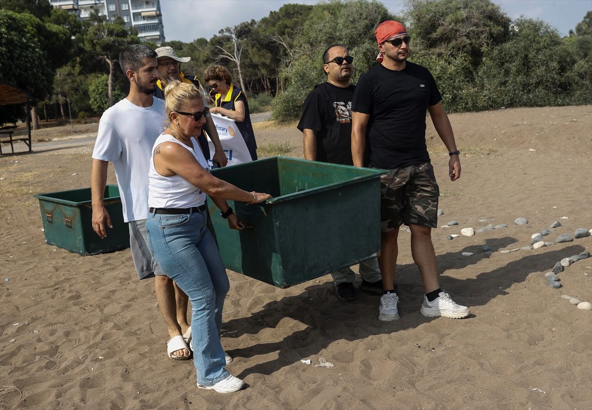 Mersin’de uydu takip cihazı takılan 2 yeşil deniz kaplumbağası denizle buluşturuldu