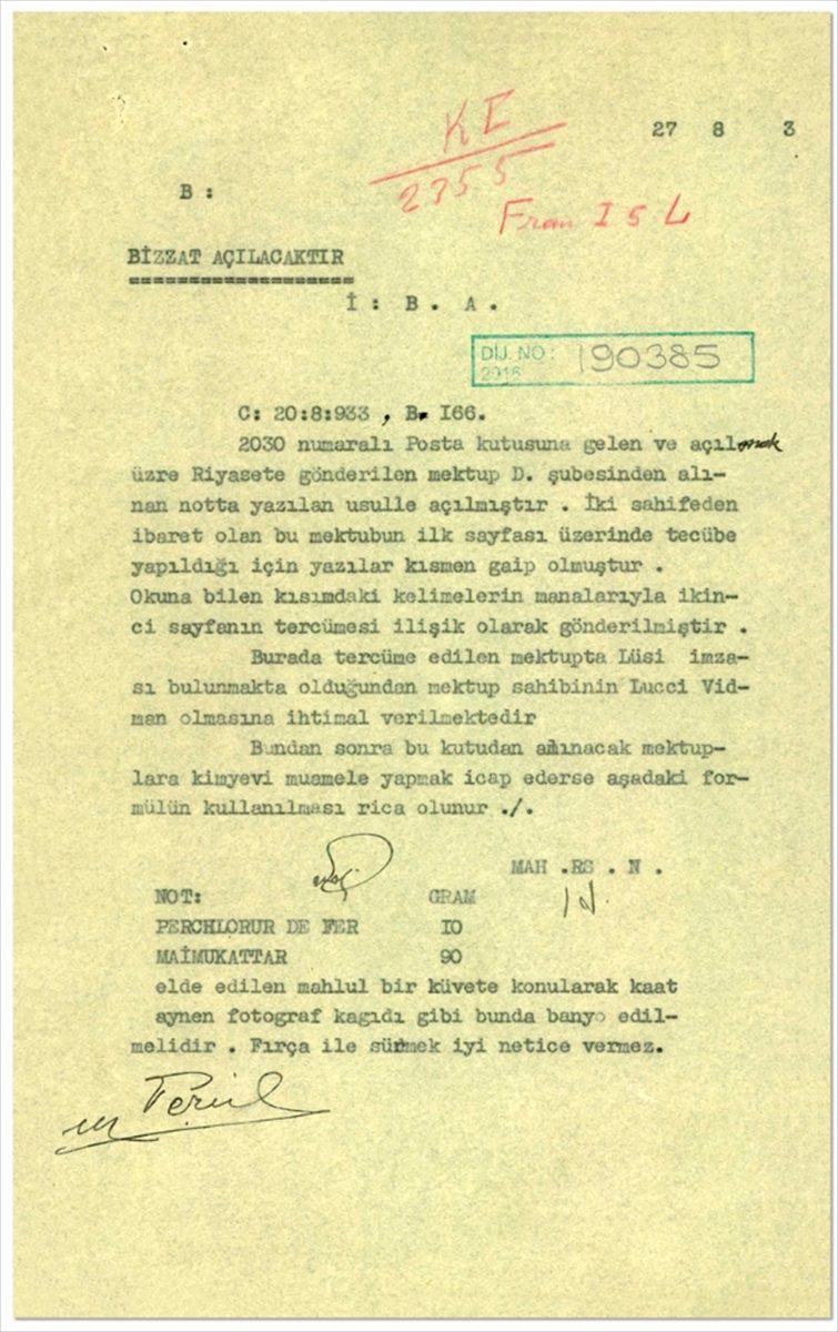 MİT gizli yazışmaların deşifre edilmesine ilişkin tarihi belgeyi paylaştı