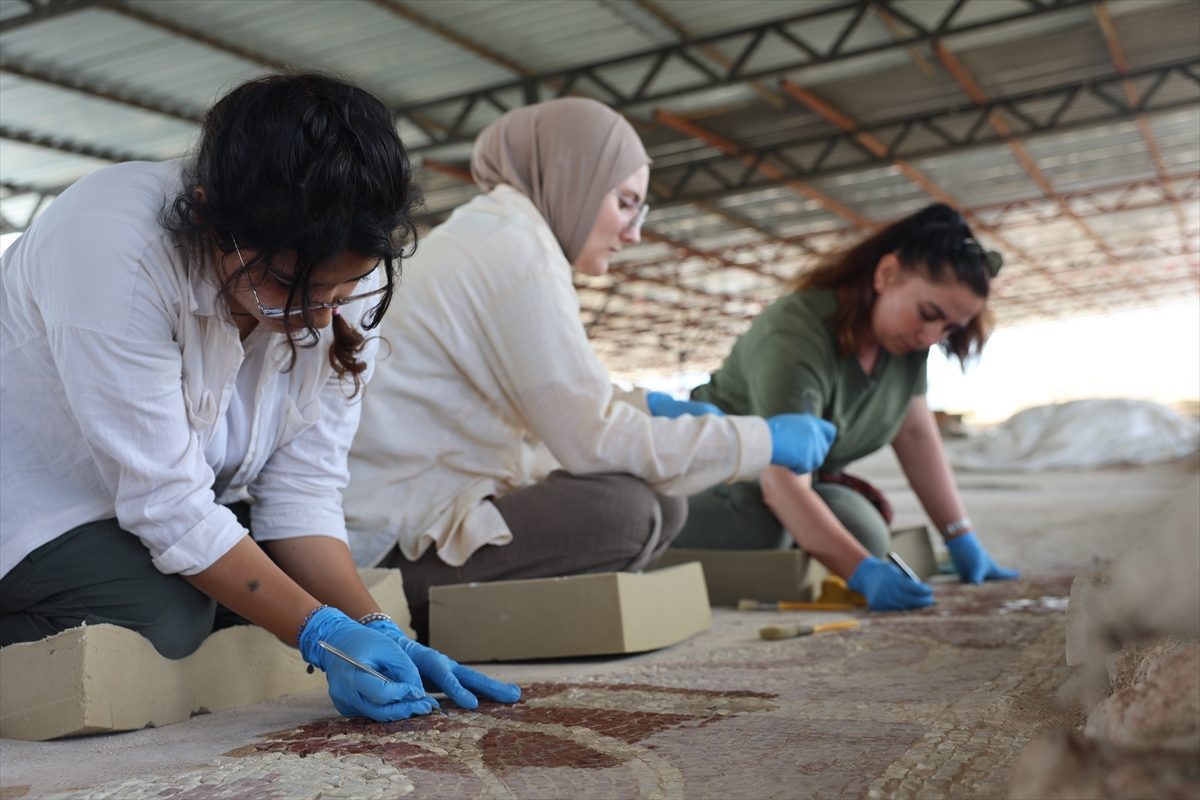 Pompeiopolis Antik Kenti’nde Roma villasının mozaikleri gün yüzüne çıkarılıyor