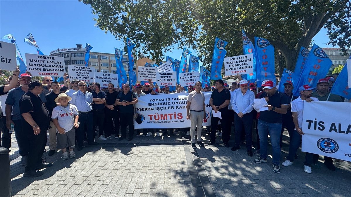 Sendikadan İBB’ye taşeron işçilerin hakları için protesto
