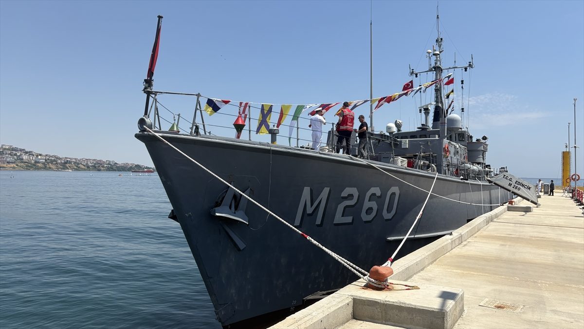TCG Edincik M260 gemisi Tekirdağ’da ziyarete açıldı