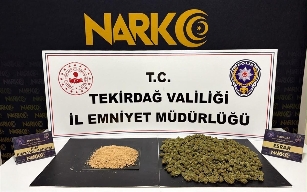 Tekirdağ’da aracında uyuşturucu ele geçirilen zanlı tutuklandı