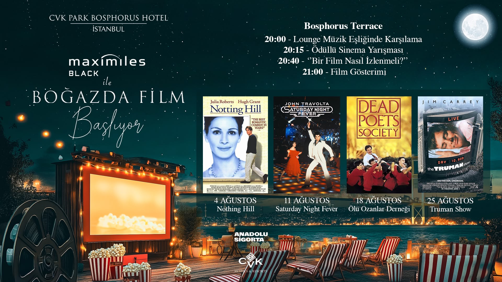CVK Park Bosphorus Hotel, Sinema Sokağı konseptiyle yaz akşamlarına ev sahipliği yapıyor