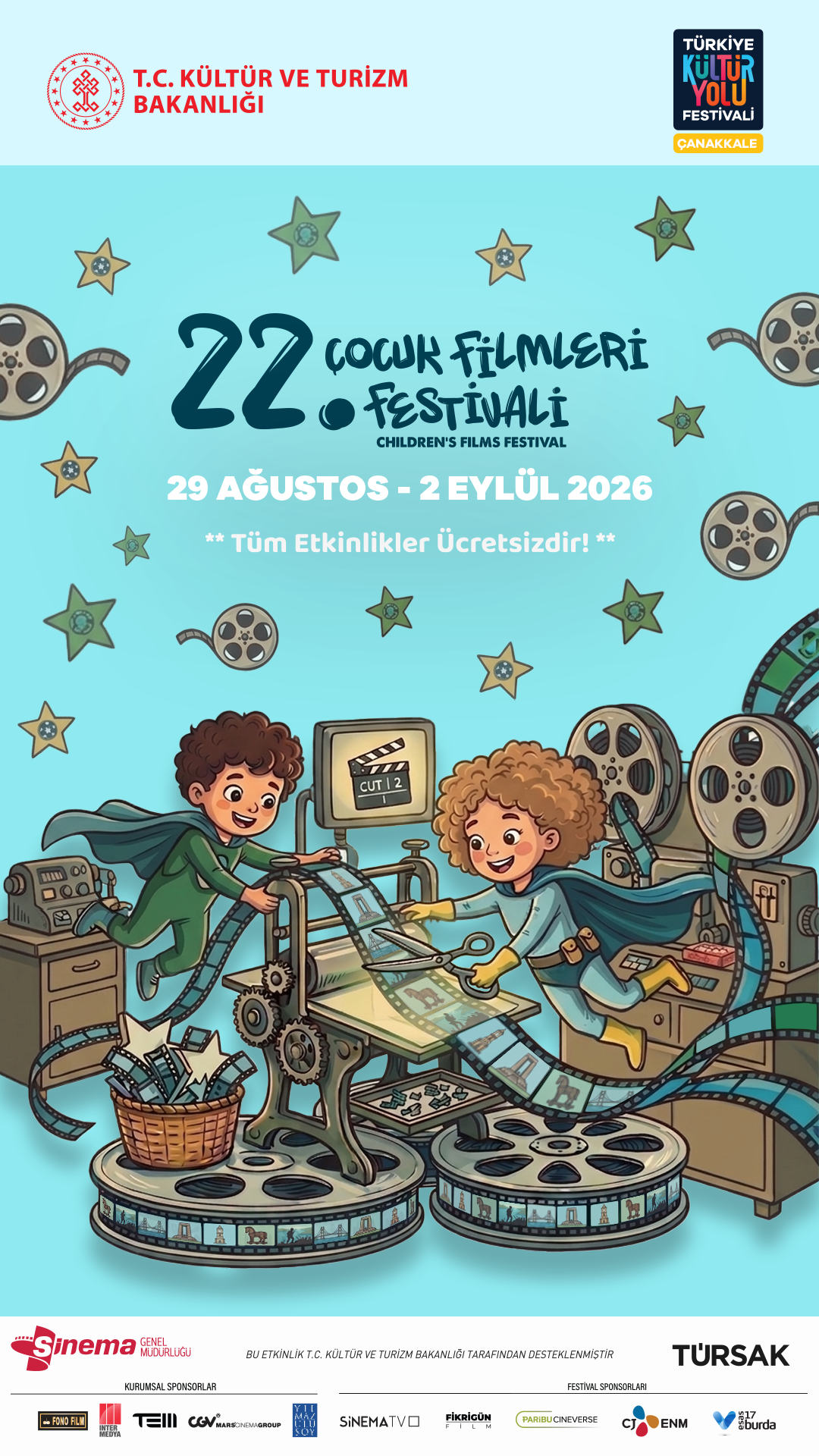 22. TÜRSAK Çocuk Filmleri Festivali Çanakkale’de başlıyor