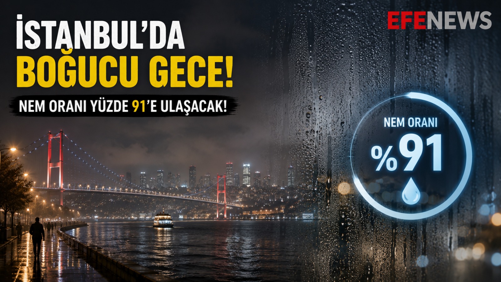 İstanbul’da boğucu gece: Nem oranı yüzde 91’e ulaşacak!