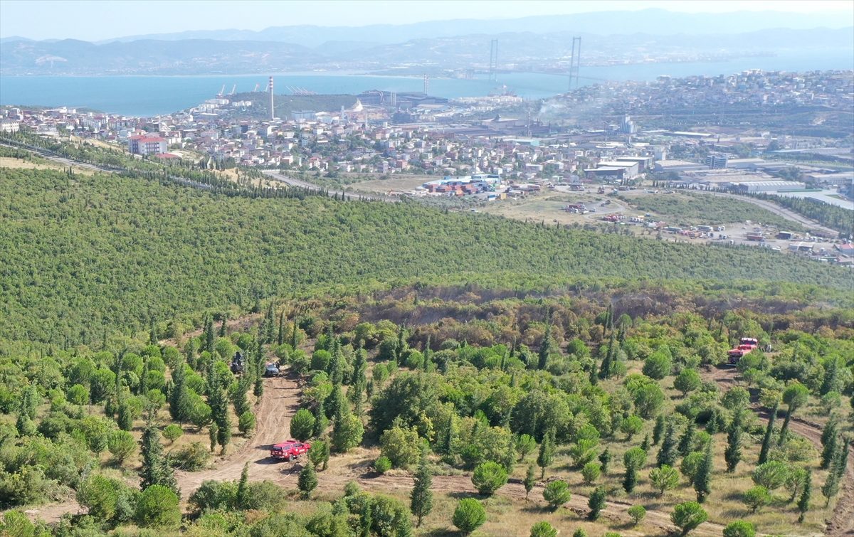 GÜNCELLEME – Kocaeli’de ormanlık alanda çıkan yangın kontrol altına alındı