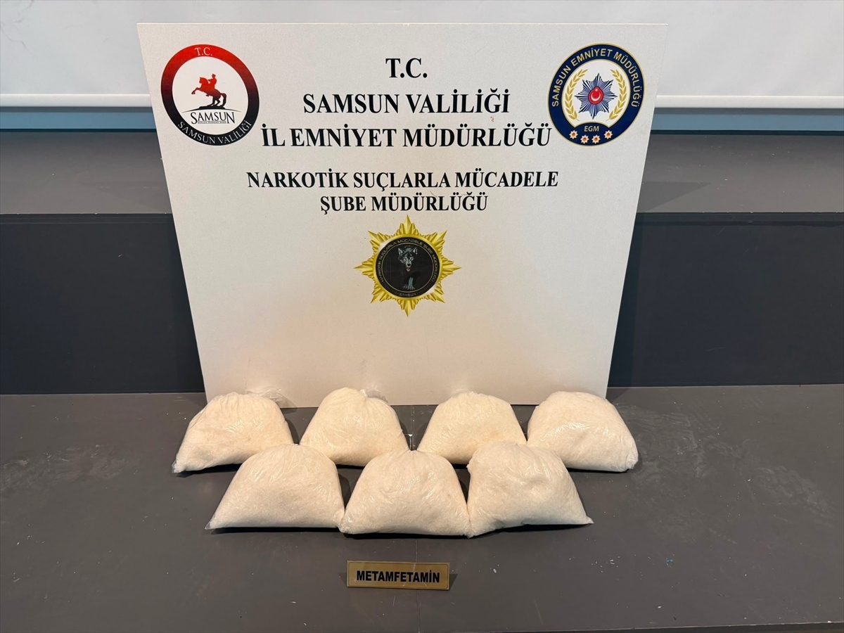 Samsun’da tırda yapılan aramada 7 kilogram sentetik uyuşturucu ele geçirildi